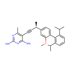 COc1cc([C@H](C)C#Cc2c(C)nc(N)nc2N)ccc1-c1c(C(C)C)cccc1C(C)C ZINC000040865223