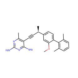 COc1cc([C@H](C)C#Cc2c(C)nc(N)nc2N)ccc1-c1c(C)cccc1C ZINC000040863631