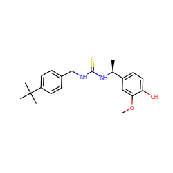 COc1cc([C@H](C)NC(=S)NCc2ccc(C(C)(C)C)cc2)ccc1O ZINC000084690834