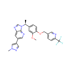 COc1cc([C@H](C)n2cnc3cc(-c4cnn(C)c4)cnc32)ccc1OCc1ccc(C(F)(F)F)nc1 ZINC000473159204