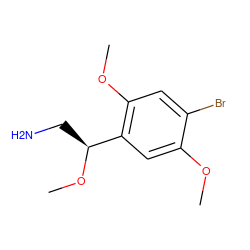 COc1cc([C@H](CN)OC)c(OC)cc1Br ZINC000013585274