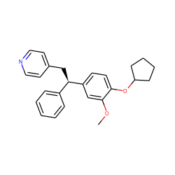 COc1cc([C@H](Cc2ccncc2)c2ccccc2)ccc1OC1CCCC1 ZINC000026978785