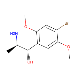 COc1cc([C@H](O)[C@@H](C)N)c(OC)cc1Br ZINC000013585284