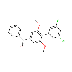 COc1cc([C@H](O)c2ccccc2)cc(OC)c1-c1cc(Cl)cc(Cl)c1 ZINC000040860950