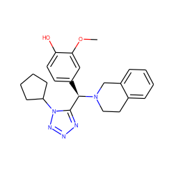 COc1cc([C@H](c2nnnn2C2CCCC2)N2CCc3ccccc3C2)ccc1O ZINC000019550004