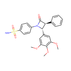 COc1cc([C@H]2[C@H](c3ccccc3)C(=O)N2c2ccc(S(N)(=O)=O)cc2)cc(OC)c1OC ZINC001772589990