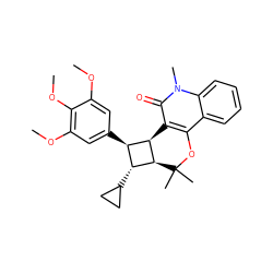COc1cc([C@H]2[C@H]3c4c(c5ccccc5n(C)c4=O)OC(C)(C)[C@H]3[C@@H]2C2CC2)cc(OC)c1OC ZINC000169338471