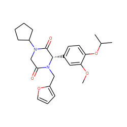 COc1cc([C@H]2C(=O)N(C3CCCC3)CC(=O)N2Cc2ccco2)ccc1OC(C)C ZINC000003039823