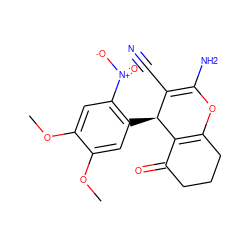 COc1cc([C@H]2C(C#N)=C(N)OC3=C2C(=O)CCC3)c([N+](=O)[O-])cc1OC ZINC000001232478