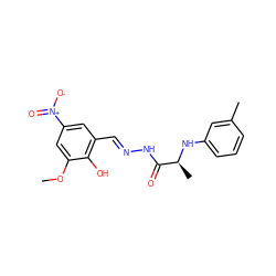 COc1cc([N+](=O)[O-])cc(/C=N/NC(=O)[C@H](C)Nc2cccc(C)c2)c1O ZINC000036011796