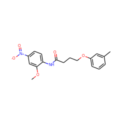 COc1cc([N+](=O)[O-])ccc1NC(=O)CCCOc1cccc(C)c1 ZINC000004042293
