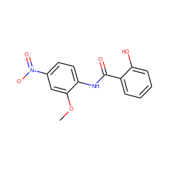 COc1cc([N+](=O)[O-])ccc1NC(=O)c1ccccc1O ZINC000038536757