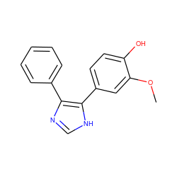 COc1cc(-c2[nH]cnc2-c2ccccc2)ccc1O ZINC000653850790