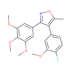 COc1cc(-c2c(-c3cc(OC)c(OC)c(OC)c3)noc2C)ccc1F ZINC000012474662