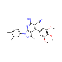 COc1cc(-c2c(C#N)c(N)nc3c2c(C)nn3-c2ccc(C)c(C)c2)cc(OC)c1OC ZINC000020533479