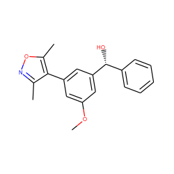 COc1cc(-c2c(C)noc2C)cc([C@H](O)c2ccccc2)c1 ZINC000095591261