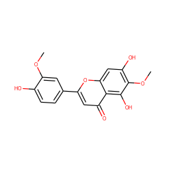 COc1cc(-c2cc(=O)c3c(O)c(OC)c(O)cc3o2)ccc1O ZINC000014779854