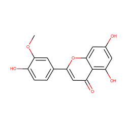 COc1cc(-c2cc(=O)c3c(O)cc(O)cc3o2)ccc1O ZINC000000519621