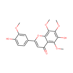 COc1cc(-c2cc(=O)c3c(OC)c(O)c(OC)c(OC)c3o2)ccc1O ZINC000039250960