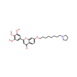 COc1cc(-c2cc(=O)c3ccc(OCCCCCCCCN4CCCC4)cc3o2)cc(OC)c1OC ZINC000653779534