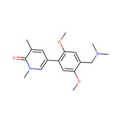 COc1cc(-c2cc(C)c(=O)n(C)c2)c(OC)cc1CN(C)C ZINC000653872536