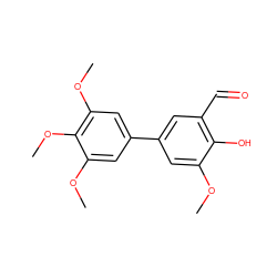 COc1cc(-c2cc(OC)c(OC)c(OC)c2)cc(C=O)c1O ZINC000169699578