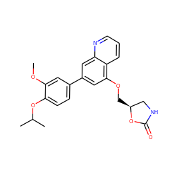COc1cc(-c2cc(OC[C@H]3CNC(=O)O3)c3cccnc3c2)ccc1OC(C)C ZINC000146042508