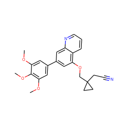 COc1cc(-c2cc(OCC3(CC#N)CC3)c3cccnc3c2)cc(OC)c1OC ZINC000146216469