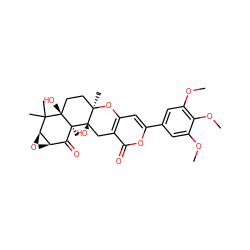 COc1cc(-c2cc3c(c(=O)o2)C[C@]2(O)[C@@]4(C)C(=O)[C@H]5O[C@H]5C(C)(C)[C@]4(O)CC[C@@]2(C)O3)cc(OC)c1OC ZINC000044308331