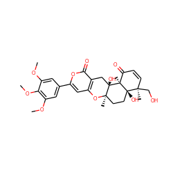 COc1cc(-c2cc3c(c(=O)o2)C[C@]2(O)[C@@]4(C)C(=O)C=C[C@@](C)(CO)[C@]4(O)CC[C@@]2(C)O3)cc(OC)c1OC ZINC000044404109