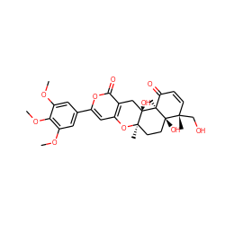 COc1cc(-c2cc3c(c(=O)o2)C[C@]2(O)[C@@]4(C)C(=O)C=C[C@](C)(CO)[C@]4(O)CC[C@@]2(C)O3)cc(OC)c1OC ZINC000044404178