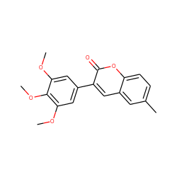 COc1cc(-c2cc3cc(C)ccc3oc2=O)cc(OC)c1OC ZINC000071295679