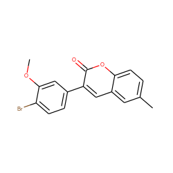 COc1cc(-c2cc3cc(C)ccc3oc2=O)ccc1Br ZINC000072122646