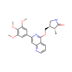 COc1cc(-c2cc3ncccc3c(OC[C@H]3CNC(=O)[C@@H]3C)n2)cc(OC)c1OC ZINC000141890856