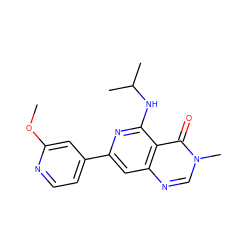 COc1cc(-c2cc3ncn(C)c(=O)c3c(NC(C)C)n2)ccn1 ZINC000115624763