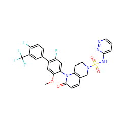 COc1cc(-c2ccc(F)c(C(F)(F)F)c2)c(F)cc1-n1c2c(ccc1=O)CN(S(=O)(=O)Nc1cccnn1)CC2 ZINC001772585577