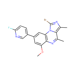 COc1cc(-c2ccc(F)nc2)cc2c1nc(C)c1c(C)nc(Br)n12 ZINC000653786012