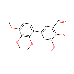 COc1cc(-c2ccc(OC)c(OC)c2OC)cc(C=O)c1O ZINC000169699584