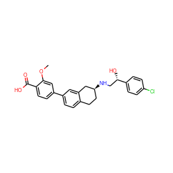 COc1cc(-c2ccc3c(c2)C[C@@H](NC[C@H](O)c2ccc(Cl)cc2)CC3)ccc1C(=O)O ZINC000034073171