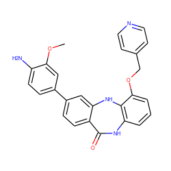 COc1cc(-c2ccc3c(c2)Nc2c(cccc2OCc2ccncc2)NC3=O)ccc1N ZINC000028710741