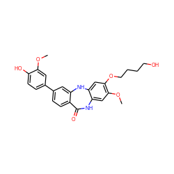 COc1cc(-c2ccc3c(c2)Nc2cc(OCCCCO)c(OC)cc2NC3=O)ccc1O ZINC000063540158