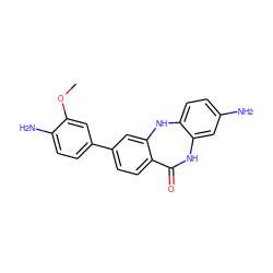 COc1cc(-c2ccc3c(c2)Nc2ccc(N)cc2NC3=O)ccc1N ZINC000028710742