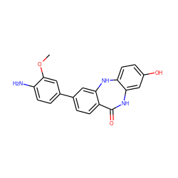 COc1cc(-c2ccc3c(c2)Nc2ccc(O)cc2NC3=O)ccc1N ZINC000028710736