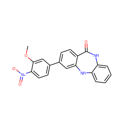 COc1cc(-c2ccc3c(c2)Nc2ccccc2NC3=O)ccc1[N+](=O)[O-] ZINC000028710725