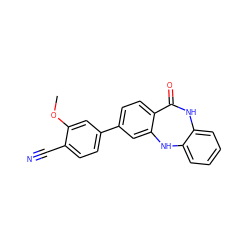 COc1cc(-c2ccc3c(c2)Nc2ccccc2NC3=O)ccc1C#N ZINC000028710727