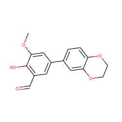 COc1cc(-c2ccc3c(c2)OCCO3)cc(C=O)c1O ZINC000169699574