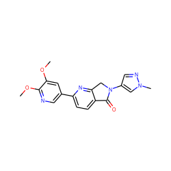 COc1cc(-c2ccc3c(n2)CN(c2cnn(C)c2)C3=O)cnc1OC ZINC000168876489