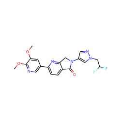 COc1cc(-c2ccc3c(n2)CN(c2cnn(CC(F)F)c2)C3=O)cnc1OC ZINC000168838721