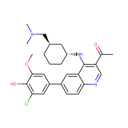 COc1cc(-c2ccc3ncc(C(C)=O)c(N[C@@H]4CCC[C@@H](CN(C)C)C4)c3c2)cc(Cl)c1O ZINC000114039662