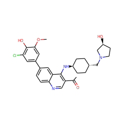 COc1cc(-c2ccc3ncc(C(C)=O)c(N[C@H]4CC[C@H](CN5CC[C@H](O)C5)CC4)c3c2)cc(Cl)c1O ZINC000473164963